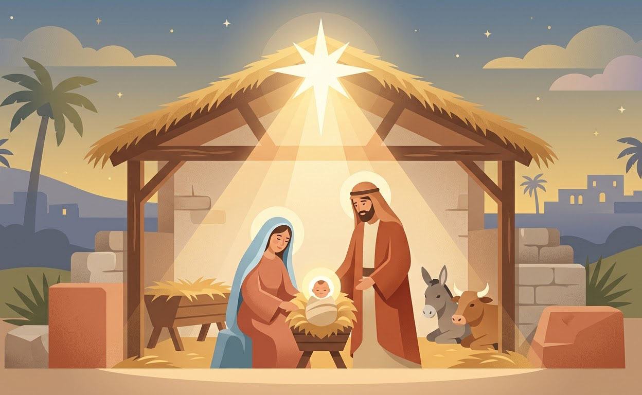 Avvento e Natale - Illustration prière catholique