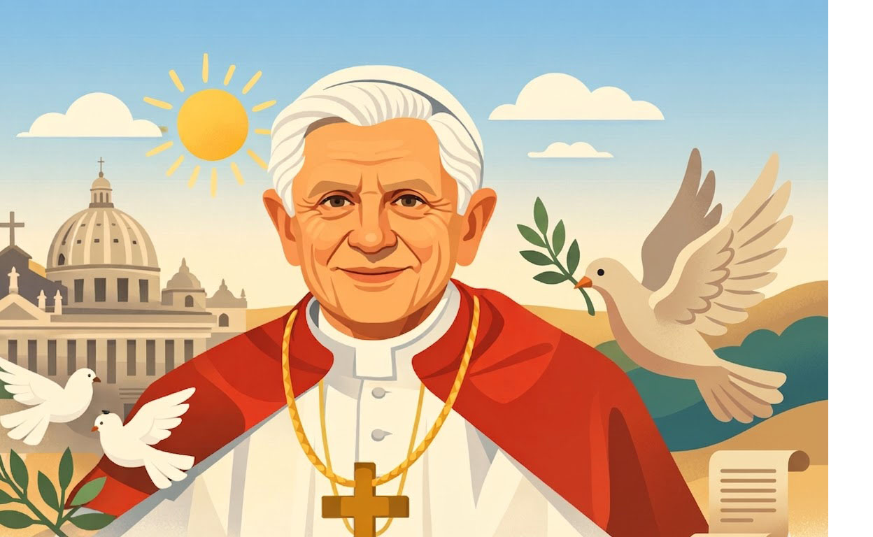 Benedicto XVI - Illustration prière catholique