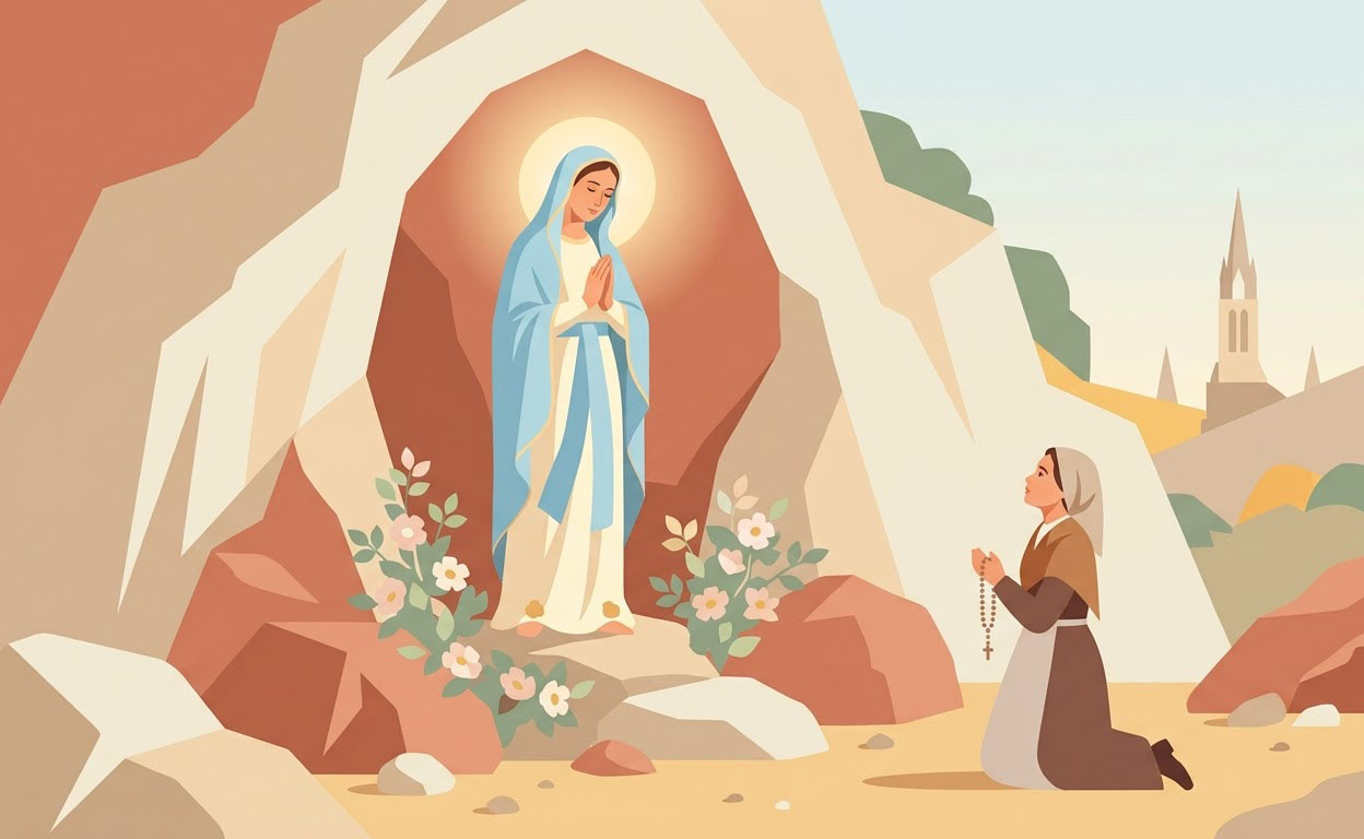 Lourdes - Illustration prière catholique