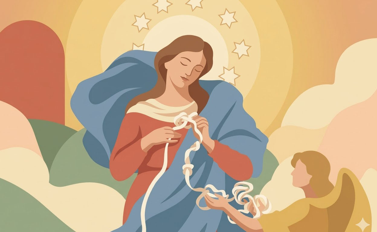 María que deshace los nudos - Illustration prière catholique