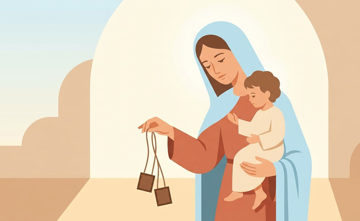 Neuvaine à Notre-Dame du Mont Carmel - Illustration prière catholique