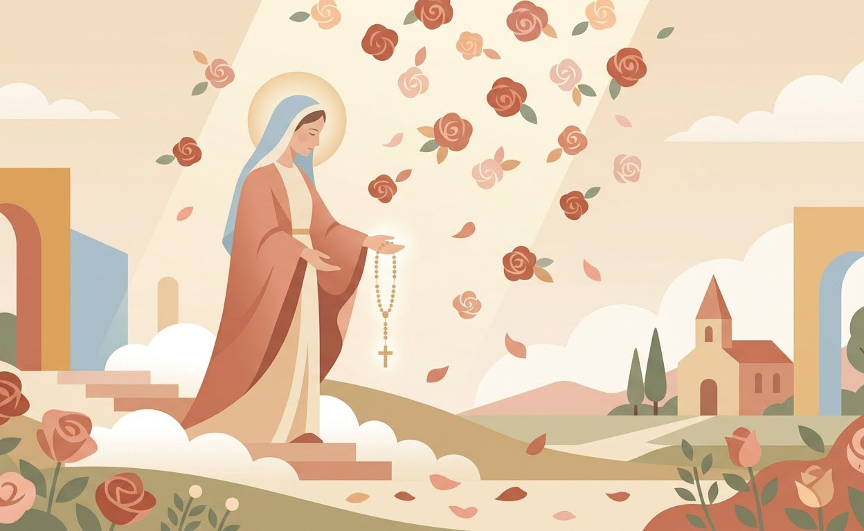 Nuestra Señora del Rosario - Illustration prière catholique