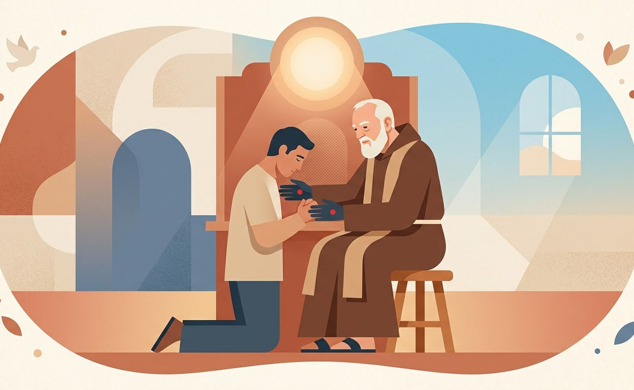 Padre Pio - Illustration prière catholique
