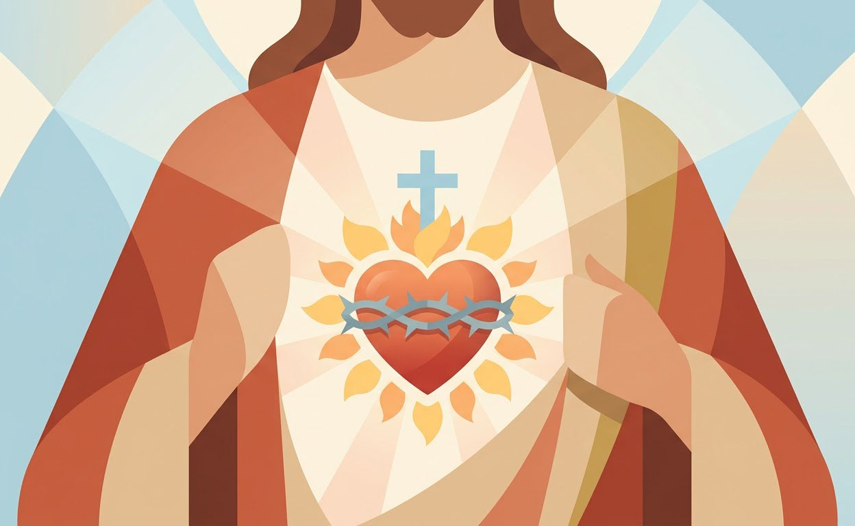 Sacré-Cœur de Jésus - Illustration prière catholique