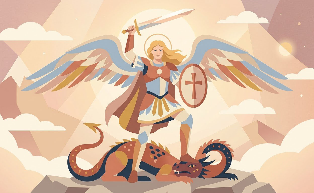 San Miguel Arcángel - Illustration prière catholique