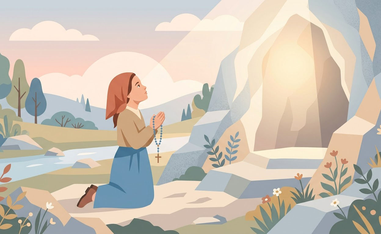 Saint Bernadette - Illustration prière catholique