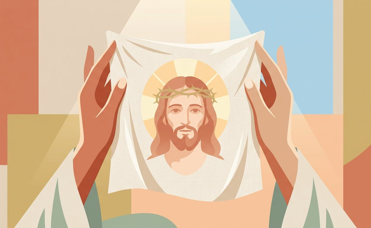 Heiliges Antlitz Jesu - Illustration prière catholique
