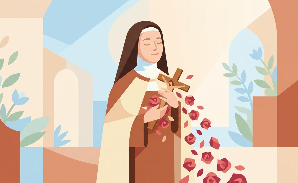 Saint Therese of Lisieux - Illustration prière catholique